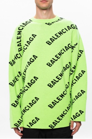 mens script crew neck sweatshirt Logo sweater Balenciaga SchaferandweinerShops Canada